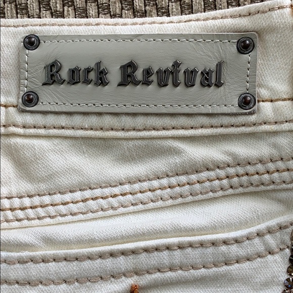 Rock Revival Cream “Debbie” Crystal Bootcut Jeans - Picture 2 of 8